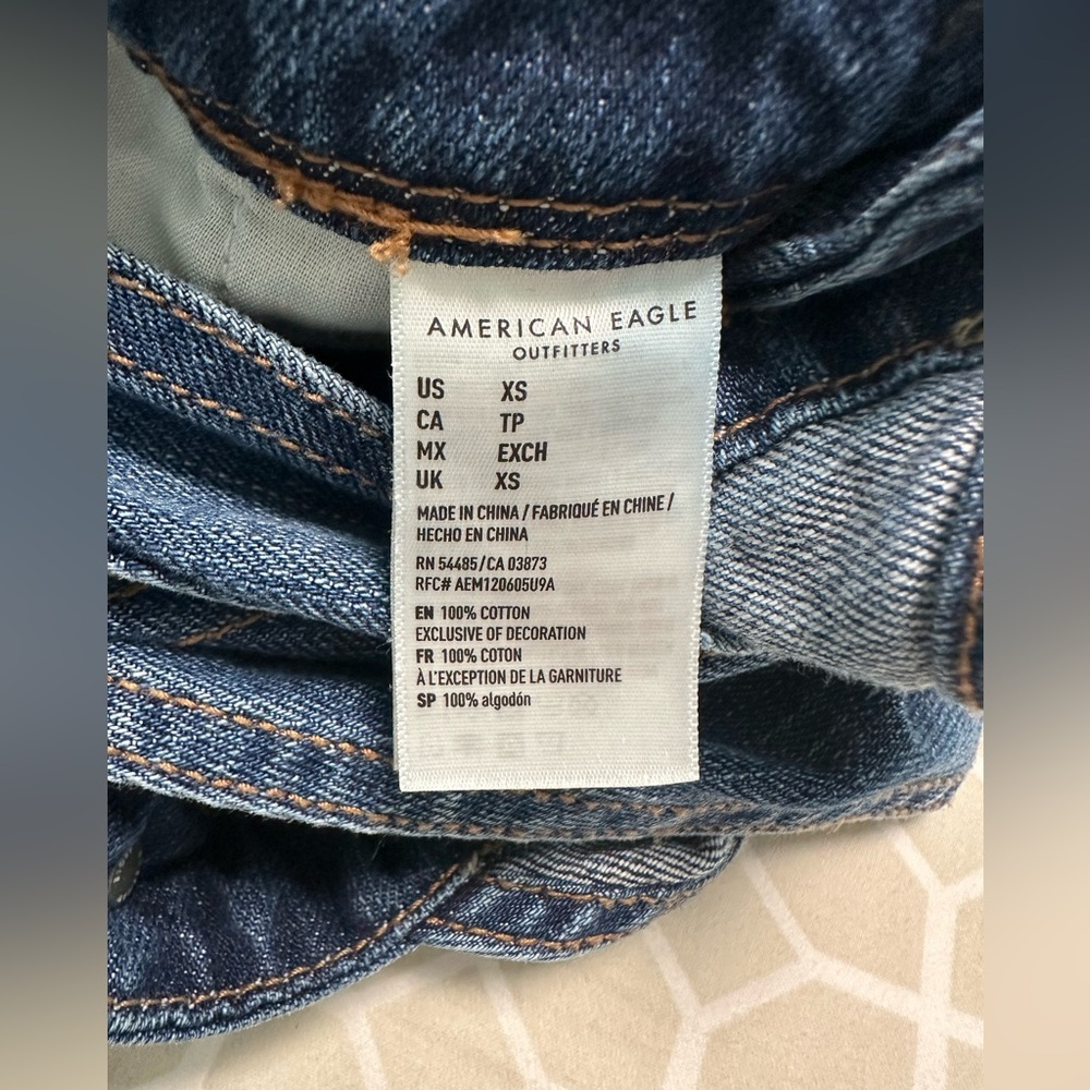 American Eagle blue denim overalls or jumpsuit size extra small - Picture 5 of 11
